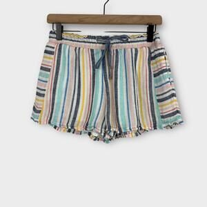 Splendid x Gray Malin Playa Stripe Linen Blend Casual Shorts Women’s Size XS